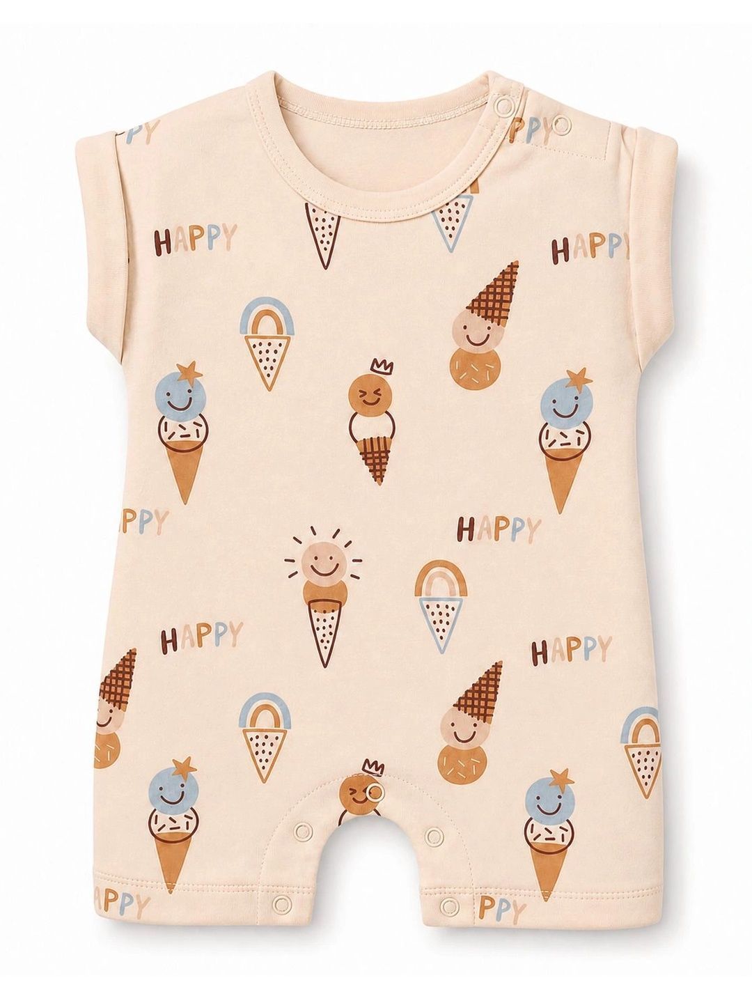 PixyBoo Infant Printed Cotton Round Neck Rompers-picture-38
