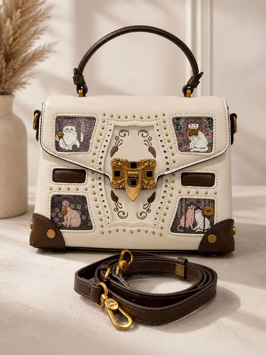 Varshele Luxe Animal Printed Leather Structured Handheld Bag-picture-27