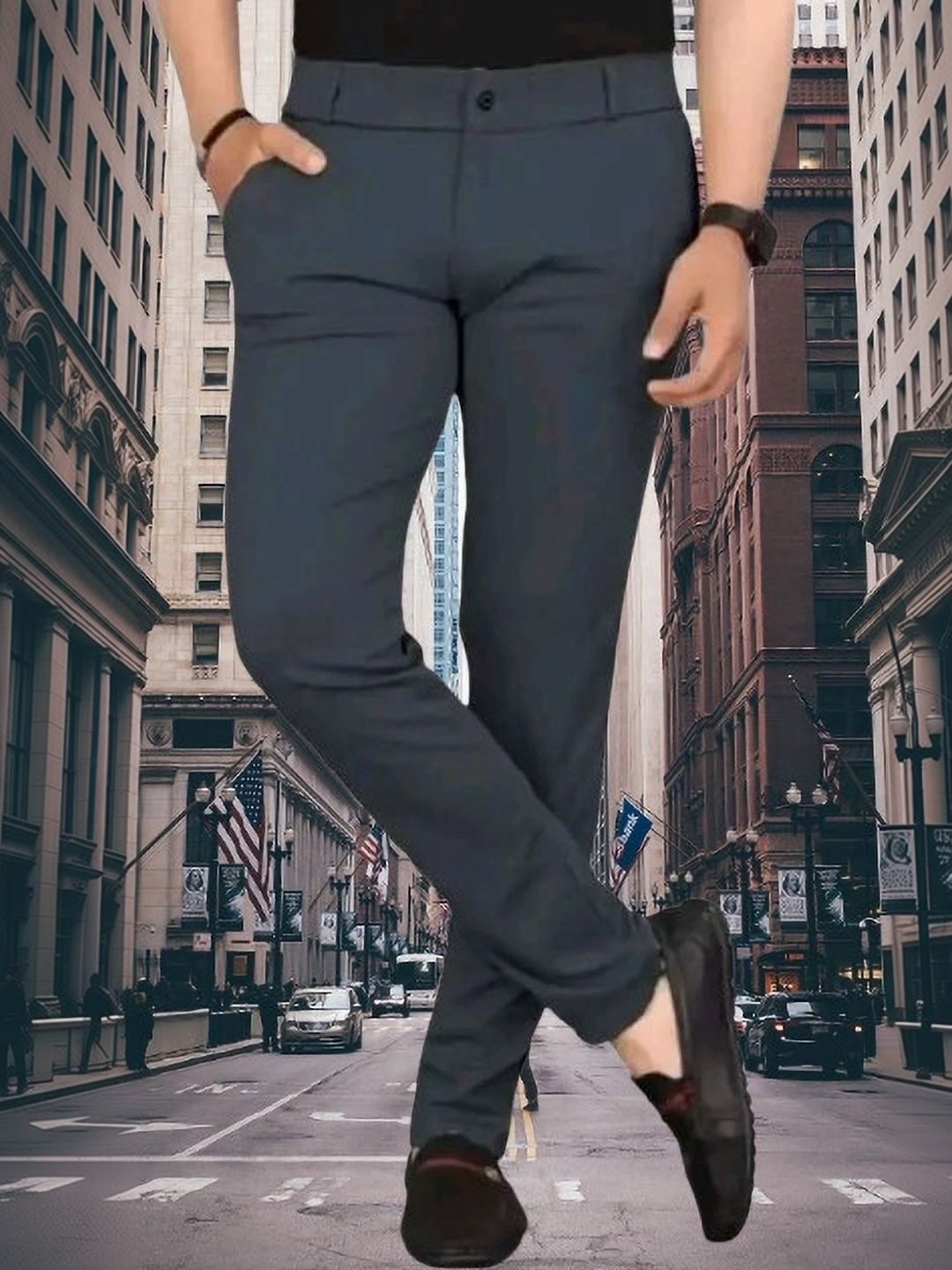 Nk staylish Men Smart Slim Fit Easy Wash Trousers-picture-46