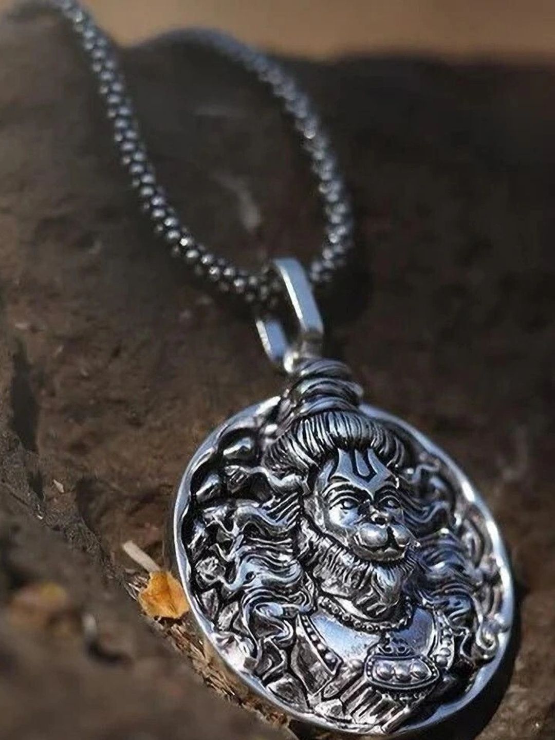 Malas Collection Silver-Plated Hanuman Pendant with Chain-picture-15