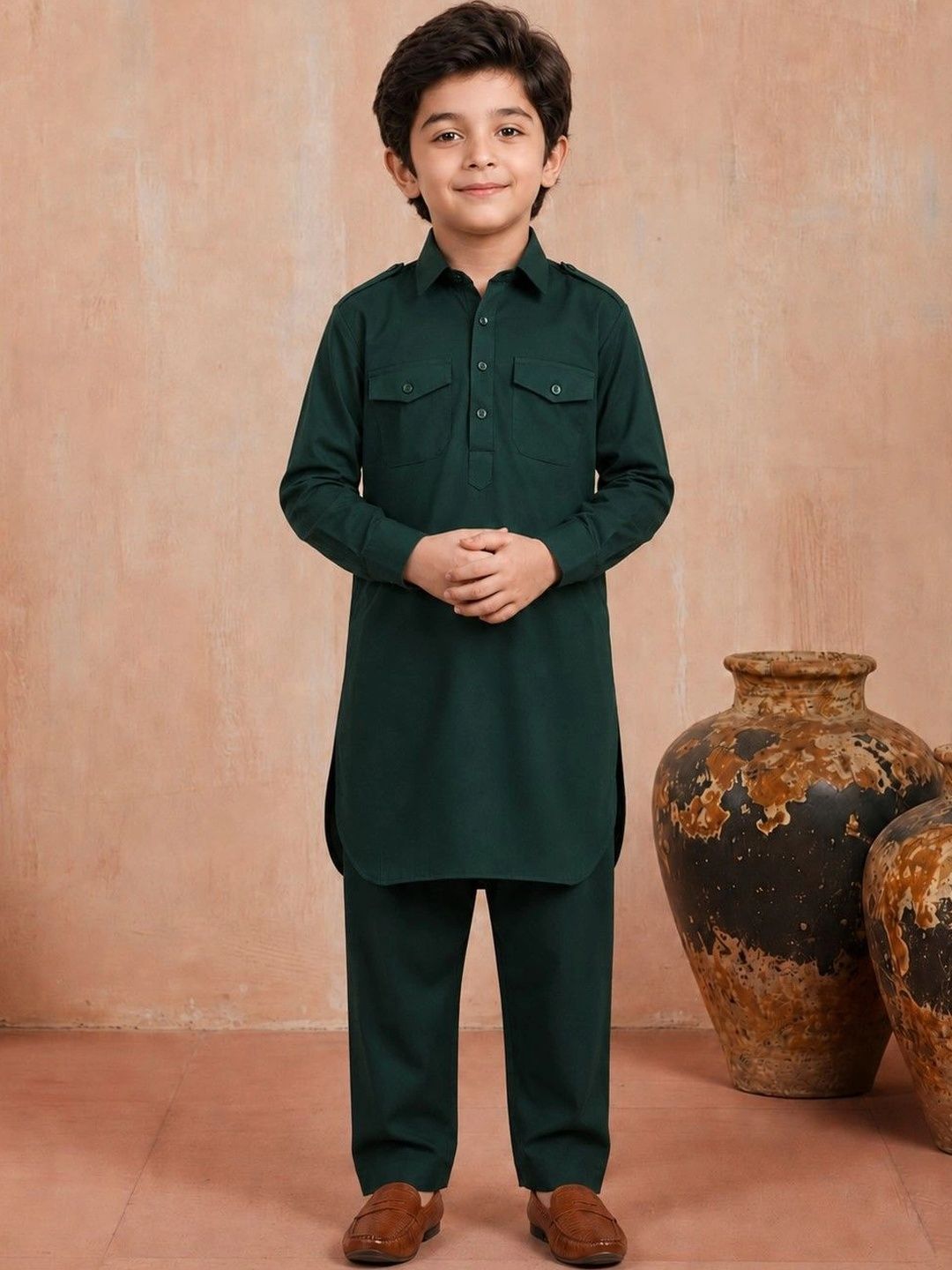 House of Pataudi Boys Regular Kurta with Trousers-picture-46