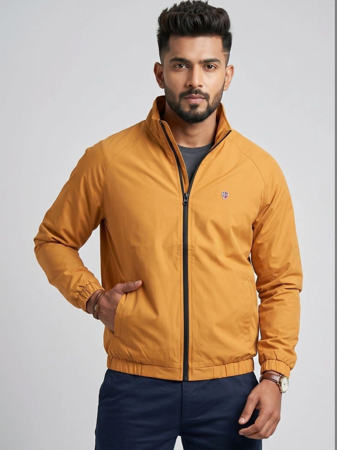 AXMANN Men Lightweight Running Bomber Jacket-picture-28