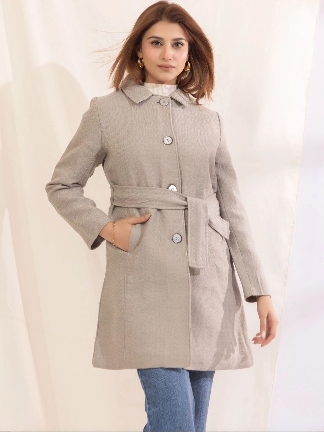 ARMISTO Self Design Spread Collar Regular Overcoat-picture-50