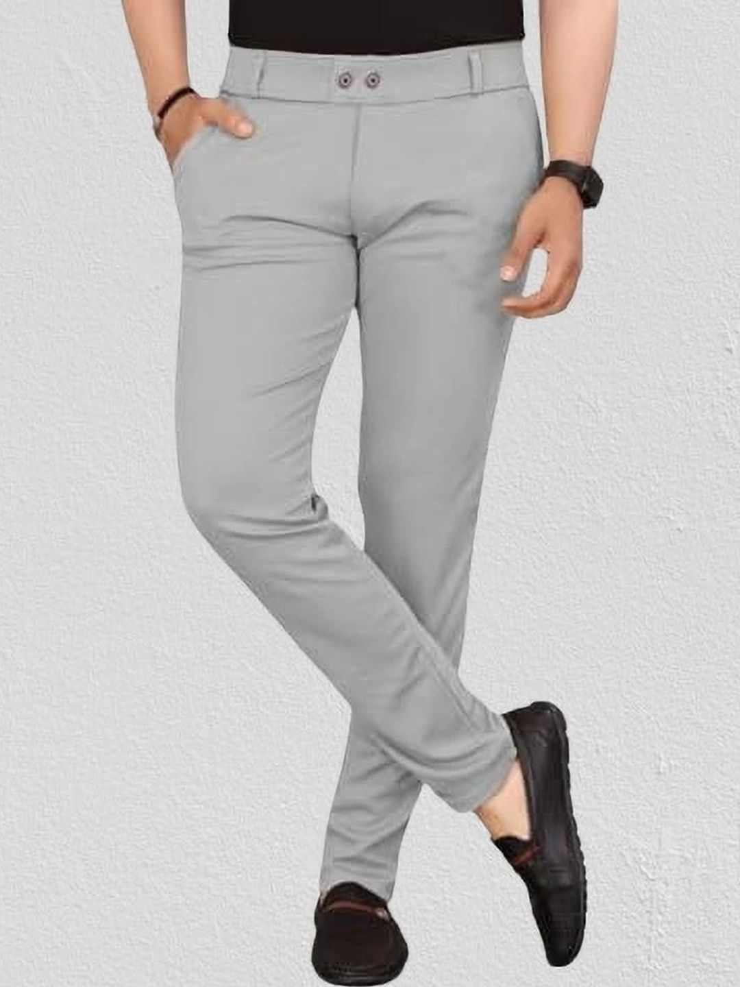 Nk staylish Men Smart Slim Fit Easy Wash Trousers-picture-18