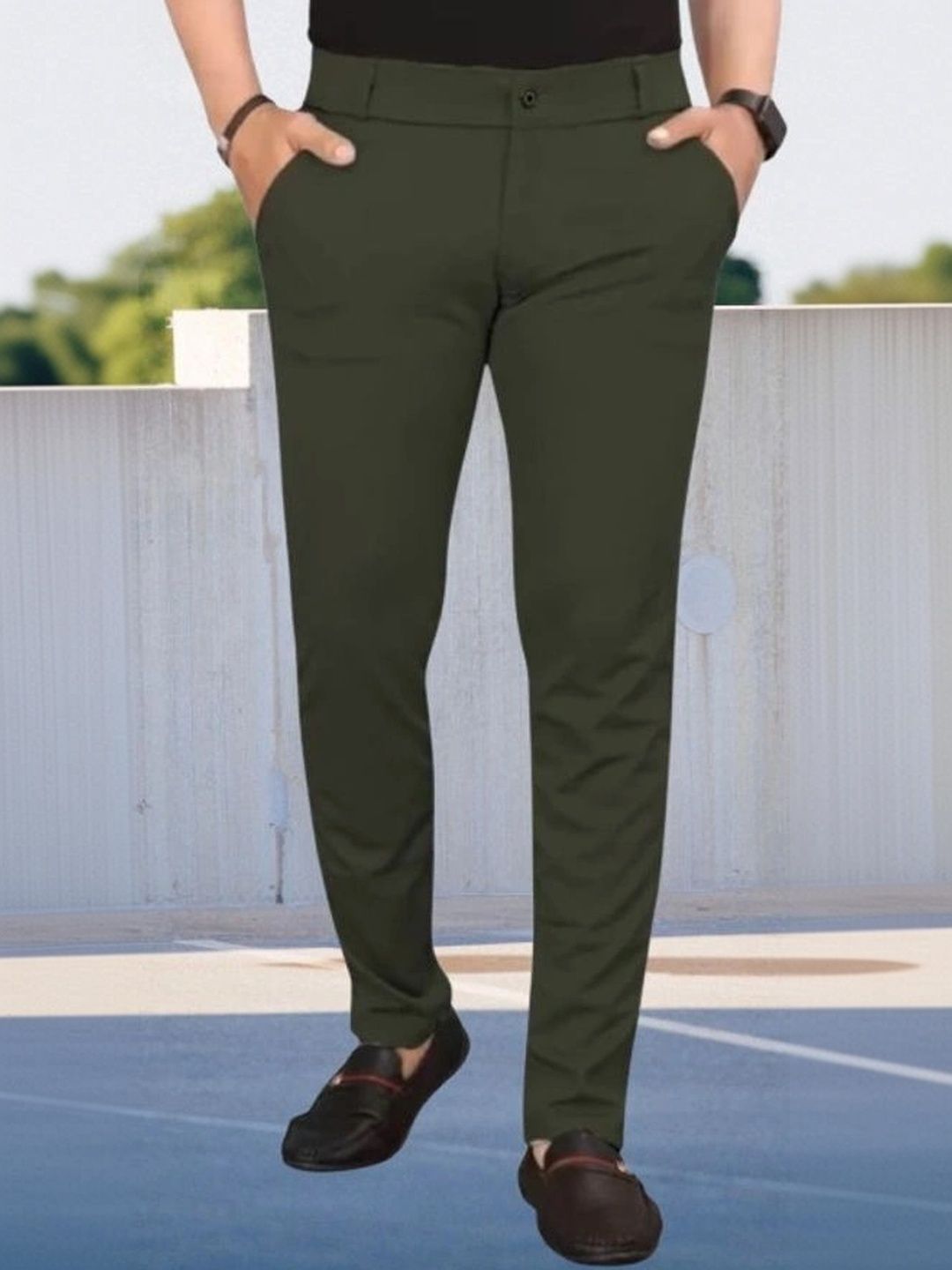 Nk staylish Men Smart Slim Fit Trousers-picture-14
