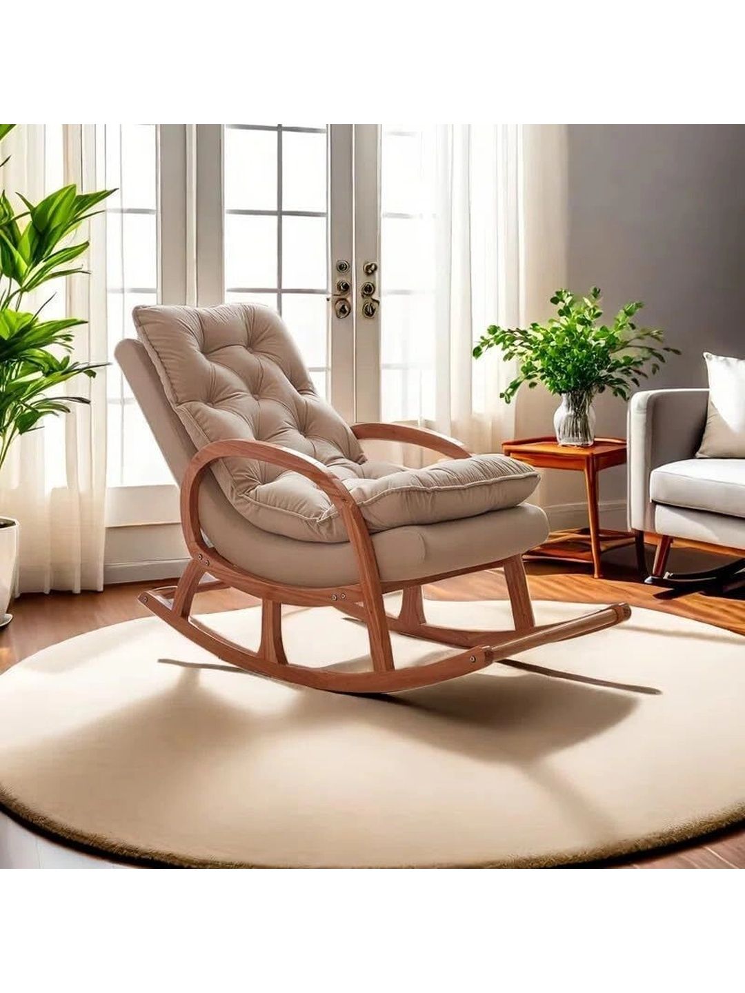 INDIAWOODMART Brown Wooden Lounge Chair-picture-25