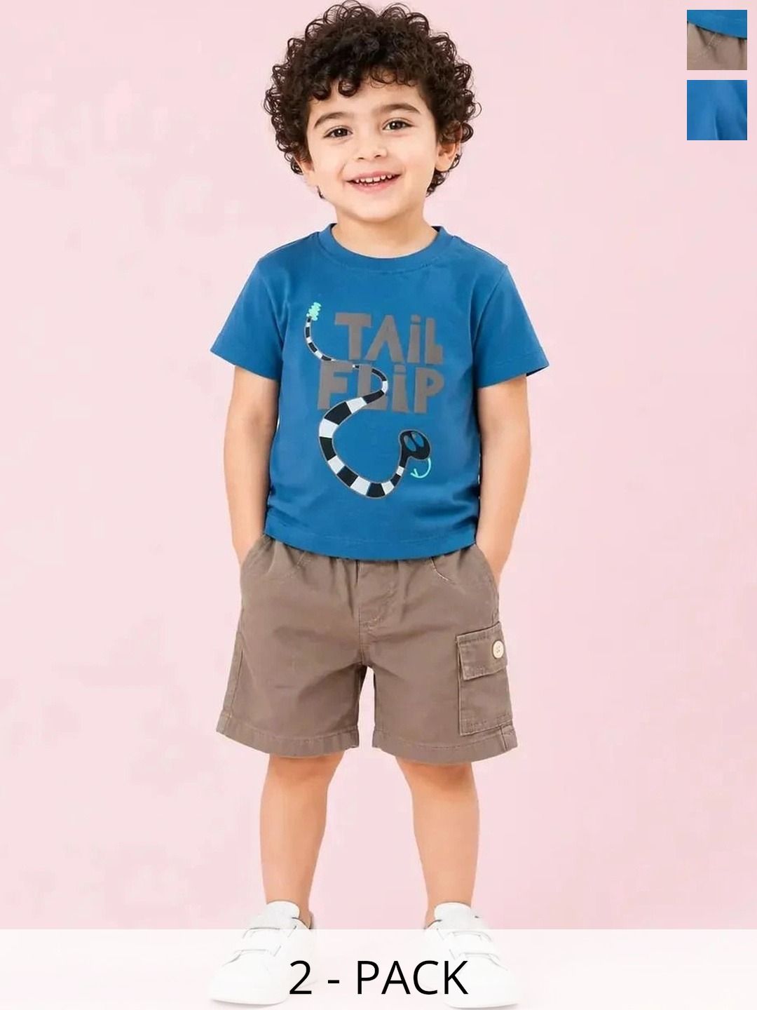 Bloomup Boys Printed T-shirt with Shorts-picture-35