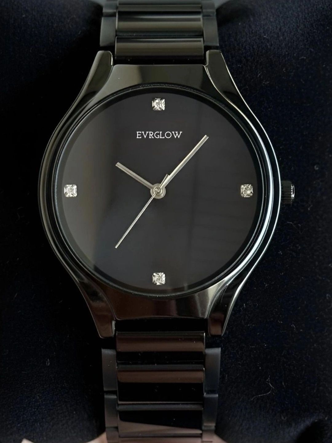 EVRGLOW Men Embellished Dial & Stainless Steel Bracelet Style Straps Analogue Watch EVM-41-BLACK-picture-12