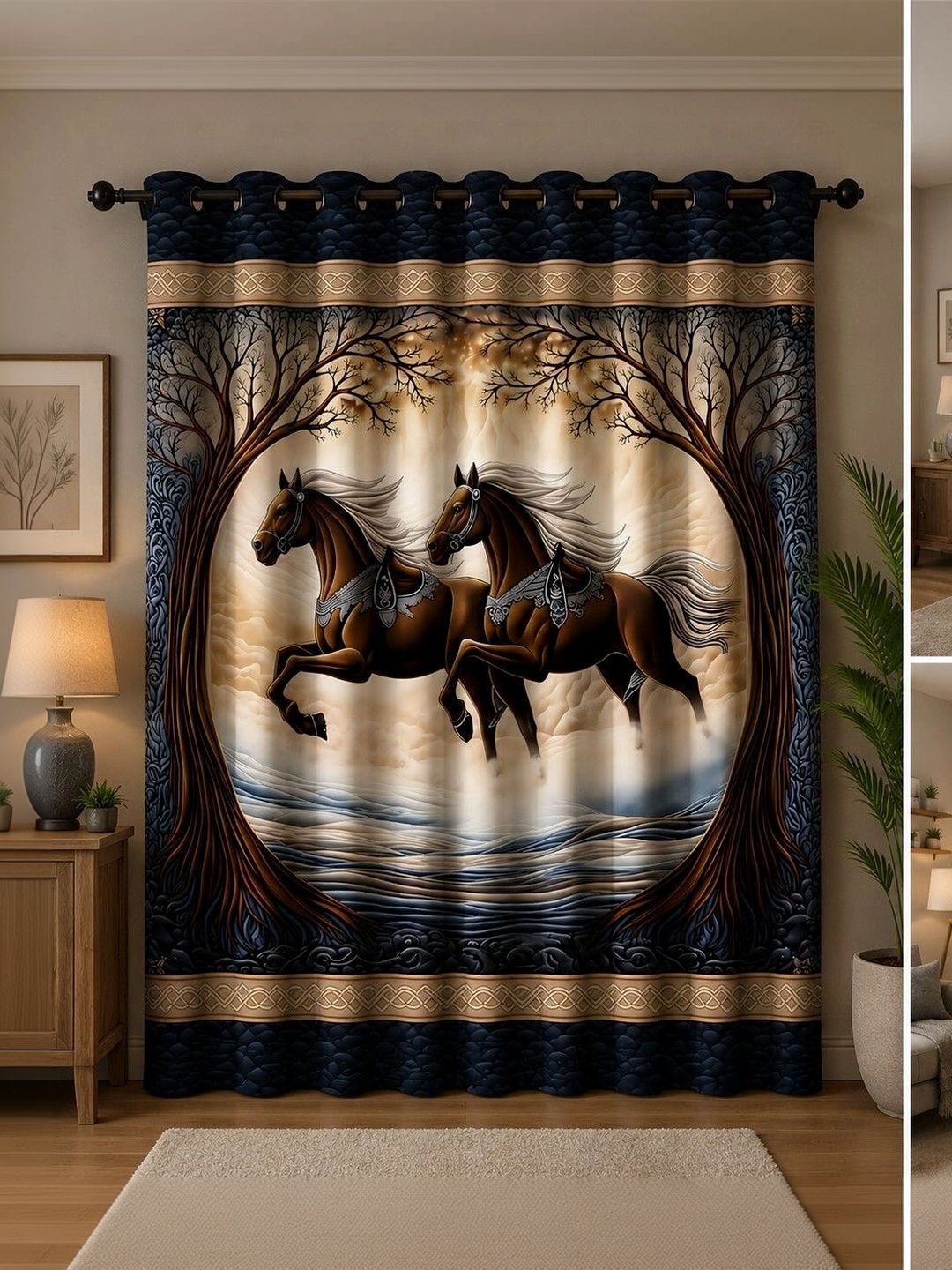 VRINDAKUL Multicoloured Set of 2 Sheer Long Door Curtain-picture-31