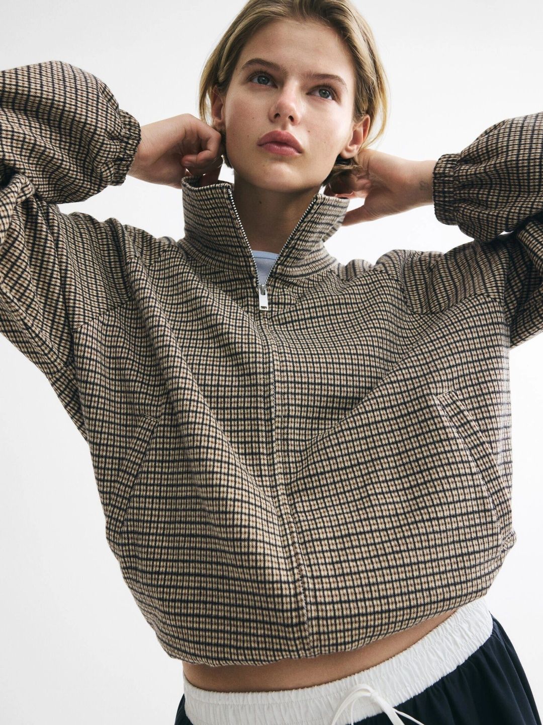 H&M Women Checked Bomber Jacket-picture-54