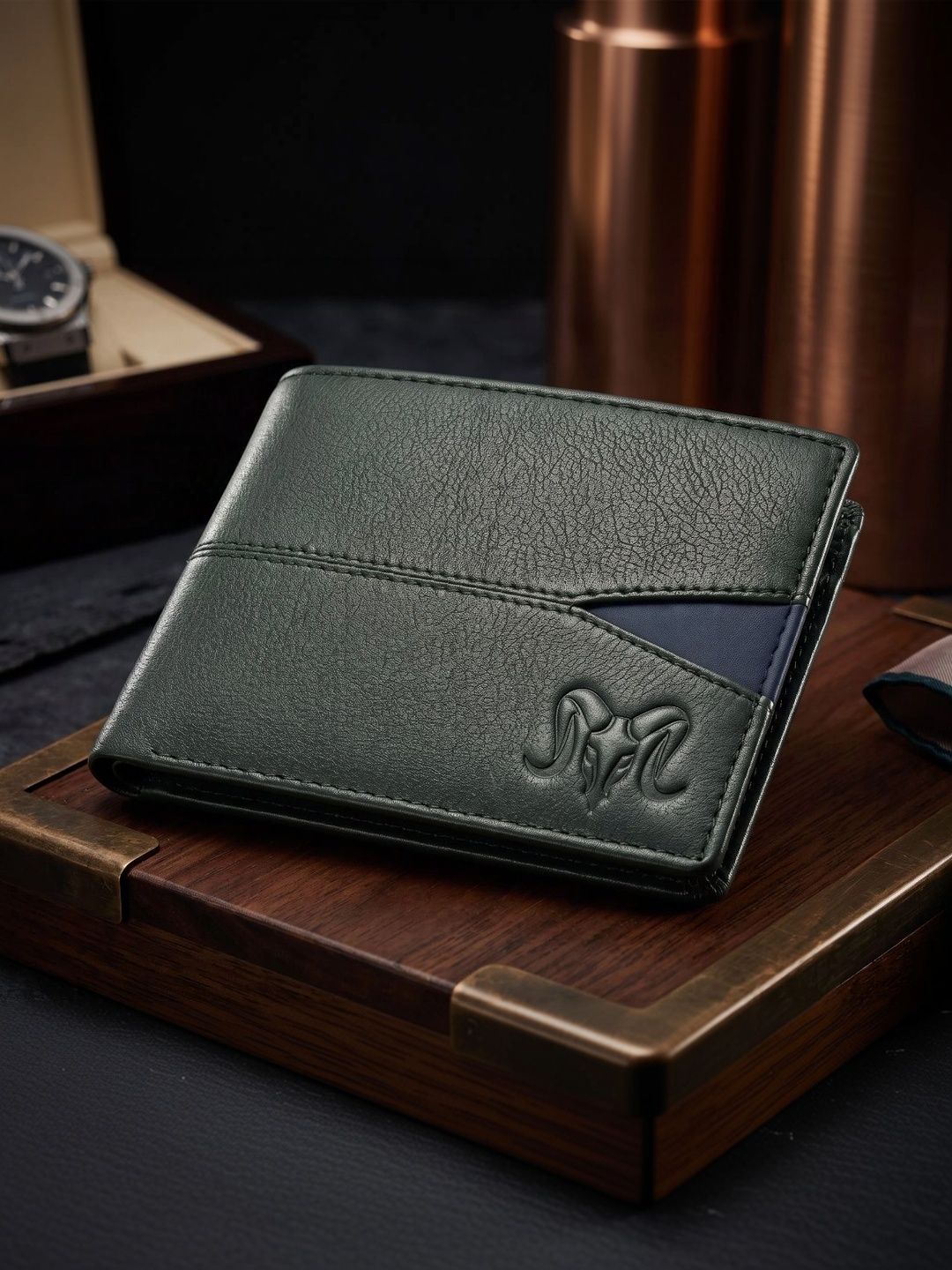 Aries Men Colourblocked Leather Two Fold Wallet-picture-36