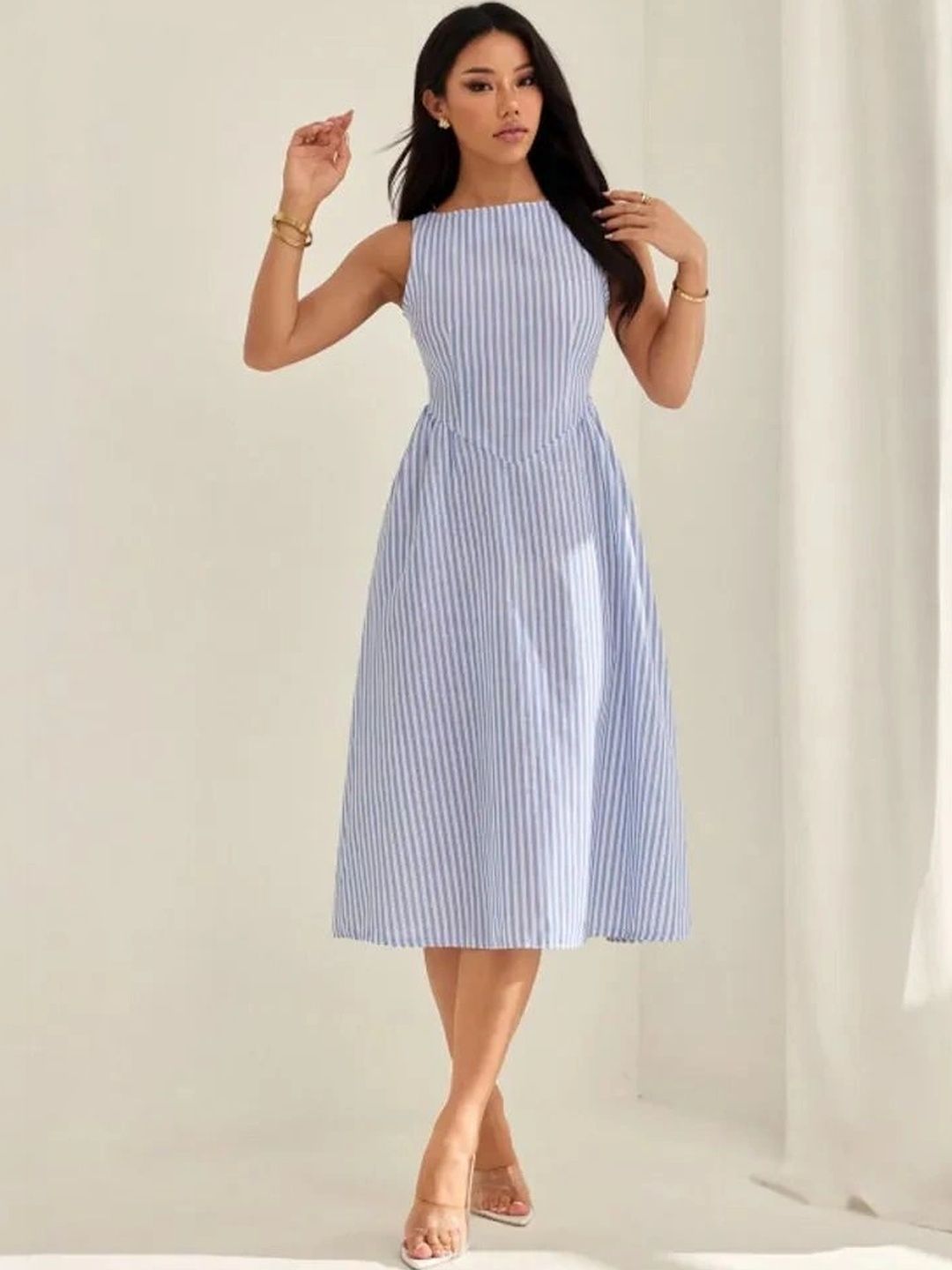 LULU & SKY Striped A-Line Dress-image-39