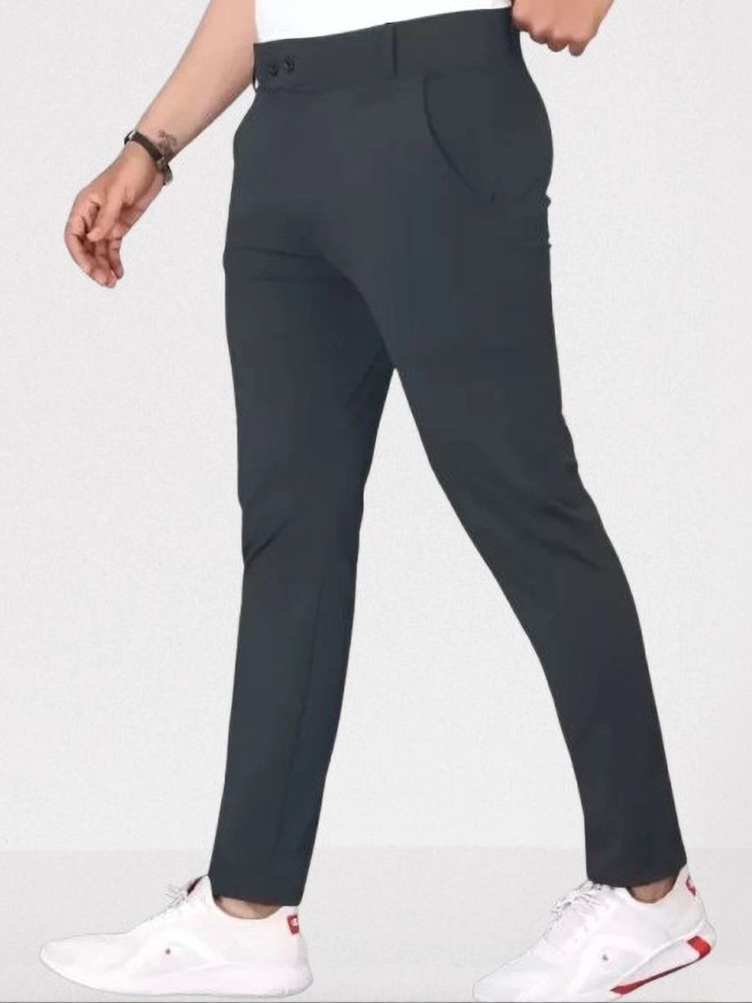 Nk staylish Men Smart Slim Fit Easy Wash Trousers-picture-26