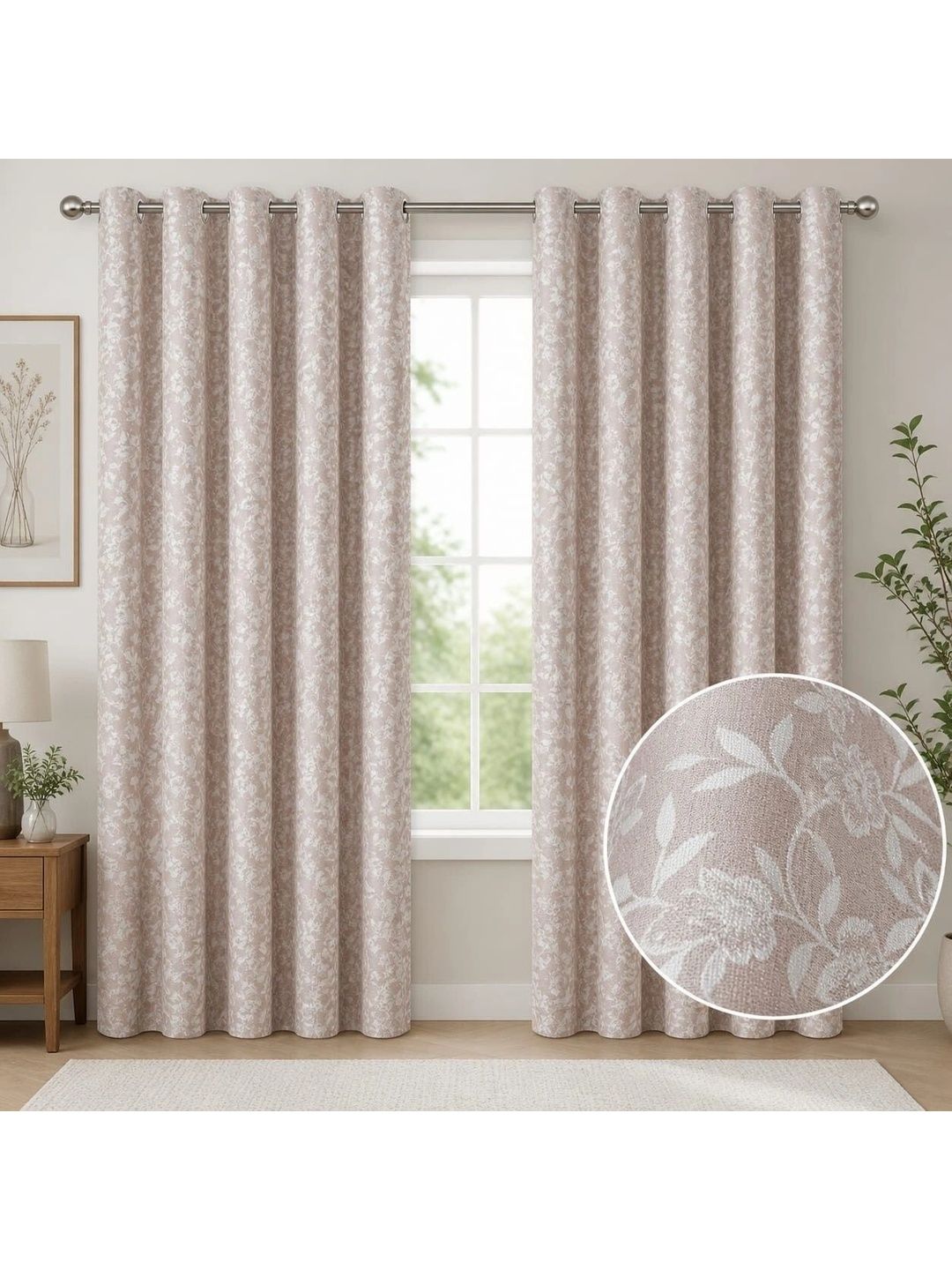 VRINDAKUL Multicoloured Set of 2 Sheer Door Curtain-picture-47
