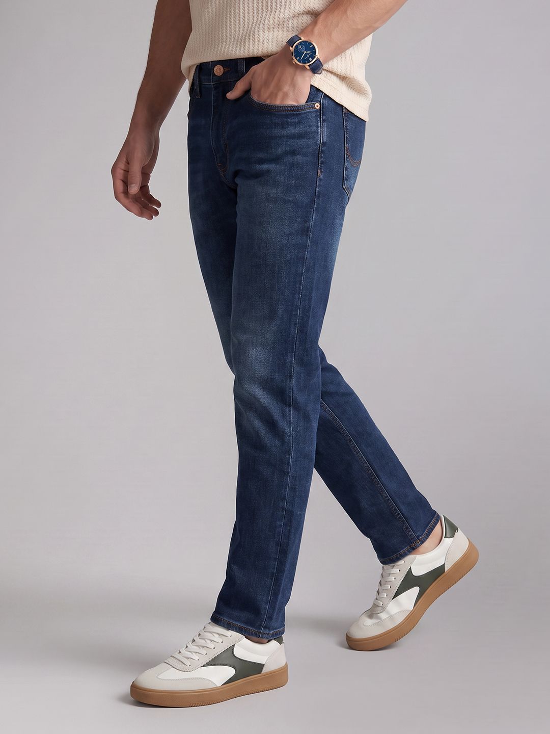 U.S. Polo Assn. Denim Co. Men Cole-Cropped Fit Light Fade Stretchable Jeans-picture-14