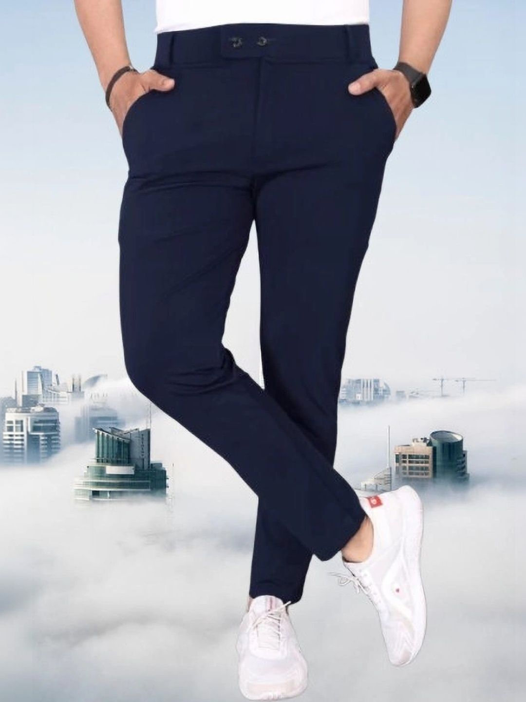 Nk staylish Men Smart Slim Fit Trousers-picture-16