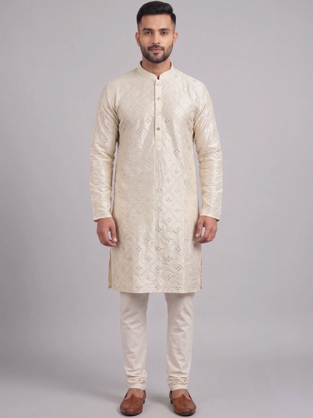 CHIRASVI Men Mirror Work Kurta-picture-22
