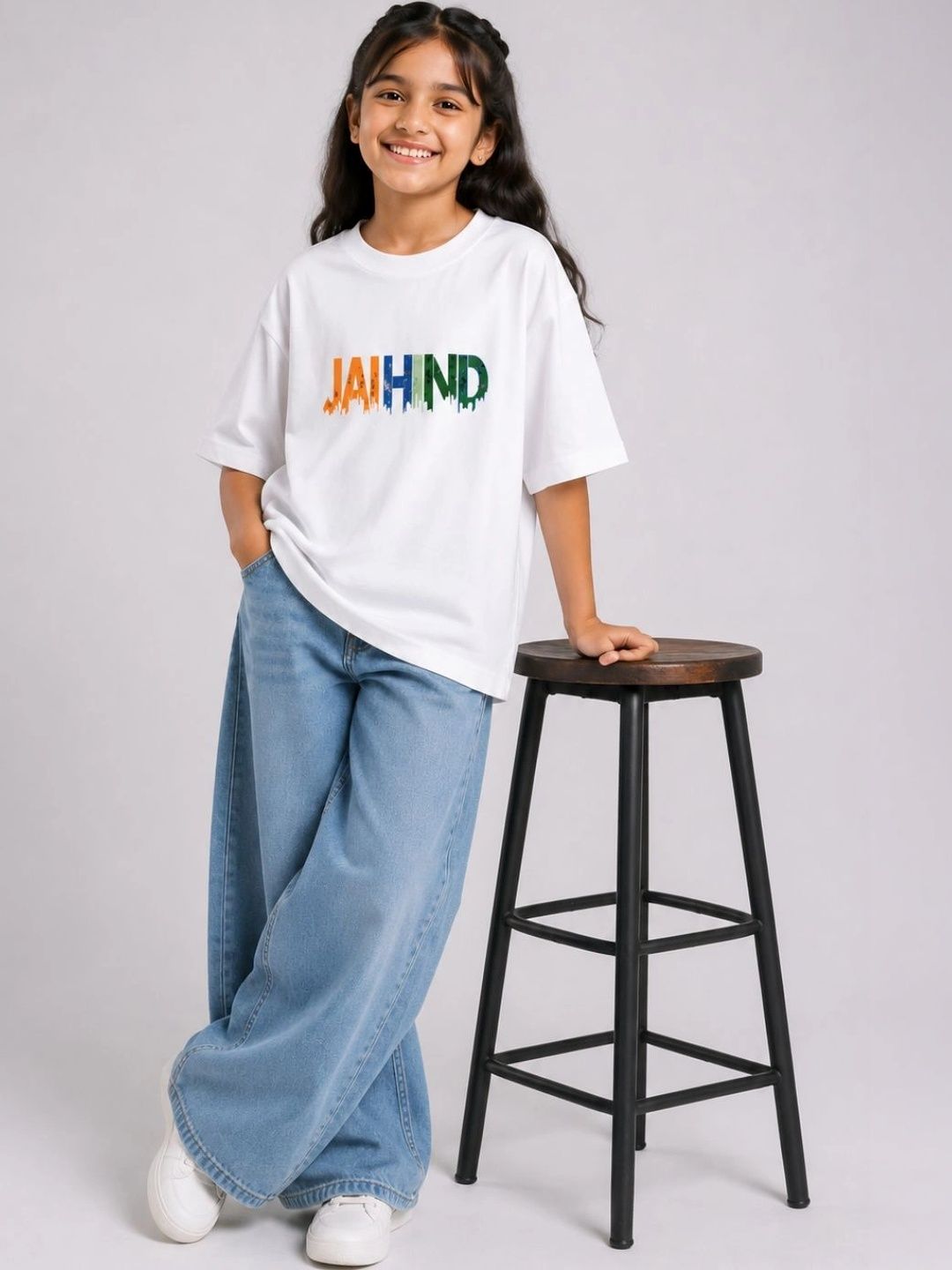 YAK YAK Girls Typography Printed Pure Cotton T-shirt-picture-41