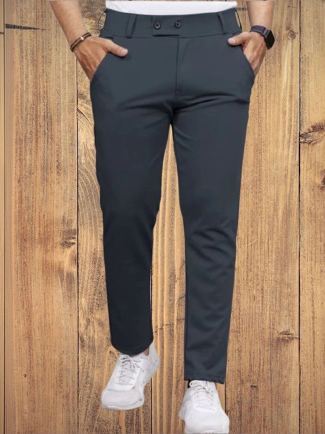 Nk staylish Men Smart Slim Fit Trousers-picture-34