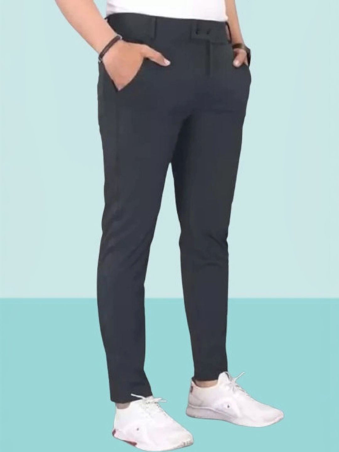 Nk staylish Men Smart Slim Fit Trousers-picture-24