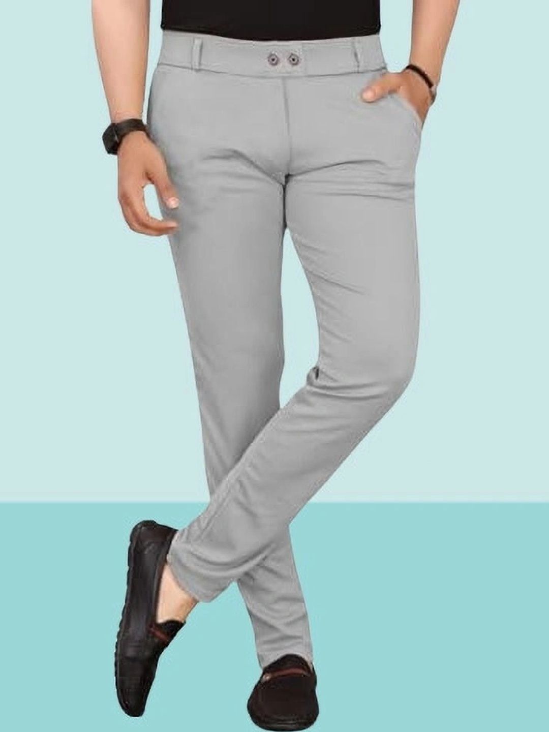 Nk staylish Men Smart Slim Fit Easy Wash Trousers-picture-10