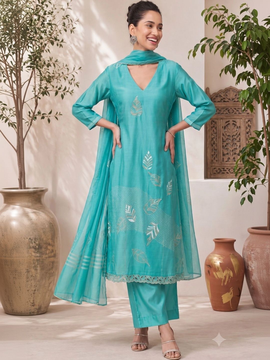 ShEmpire Embroidered Pure Silk Unstitched Dress Material-picture-13