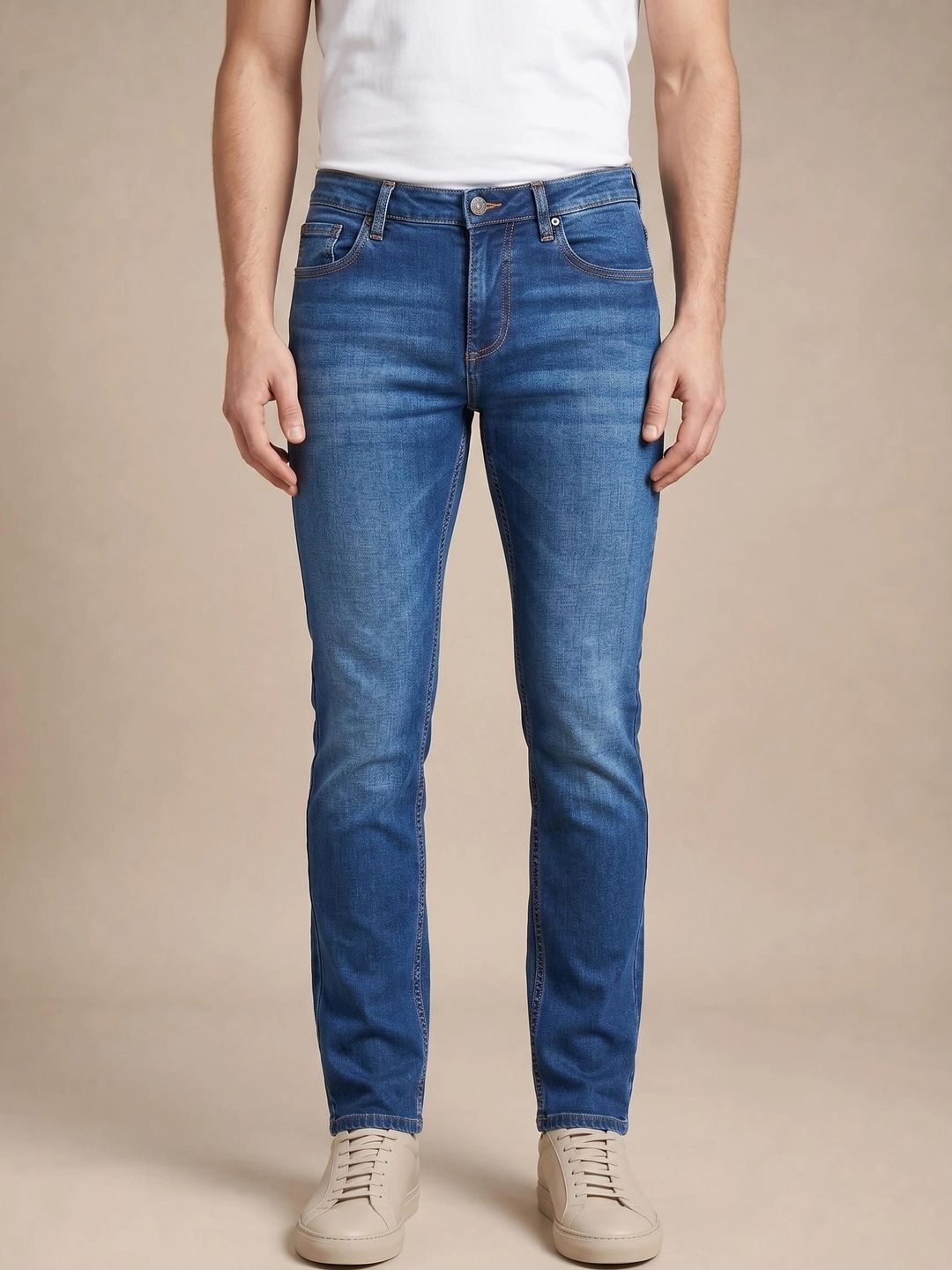 Turtle Men Skin Tight Mid-Rise Light Fade Stretchable Jeans-picture-29