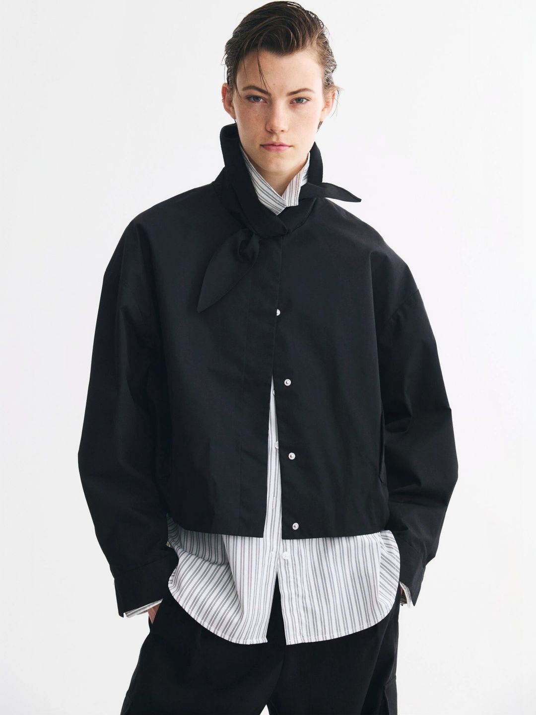 H&M Women Crop Bomber Jacket-picture-21