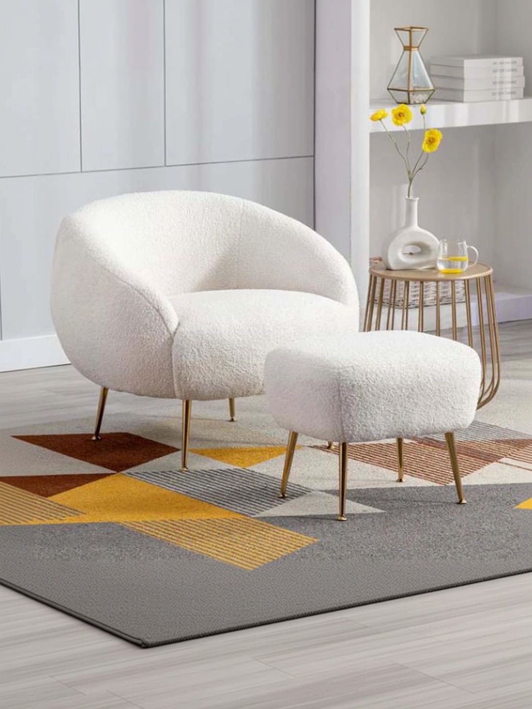 INDIAWOODMART White Wooden Lounge Chair-picture-42