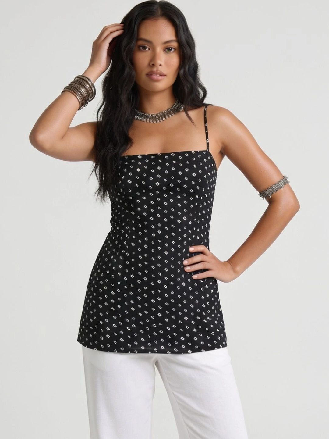 NISHORAMA Geometric Printed Square Neck Kurti-picture-47