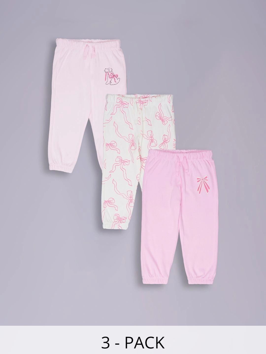 Pantaloons Baby Girls Pack of 3 Regular Fit Abstract Track Pants-picture-22