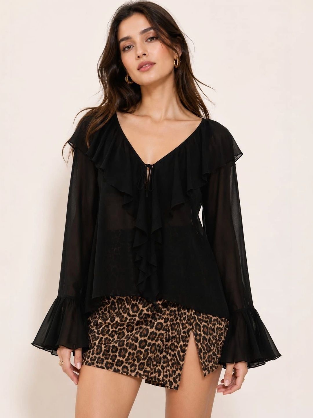 Youtiqueindia Flared Sleeve Ruffles Top-picture-36