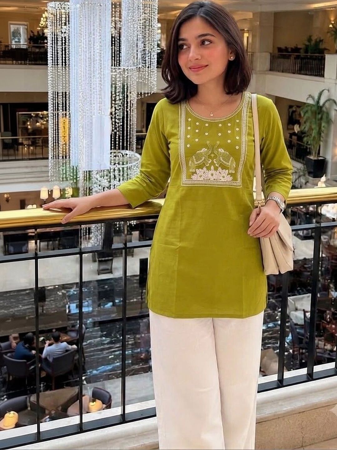 AXI COUTURE Ethnic Motifs Embroidered Thread Work Pure Cotton Thread Work Kurti-picture-37