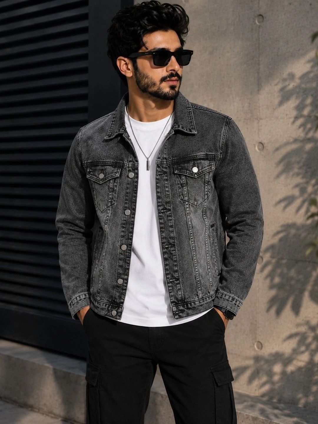 Mast & Harbour Men Washed Running Denim Jacket-picture-27