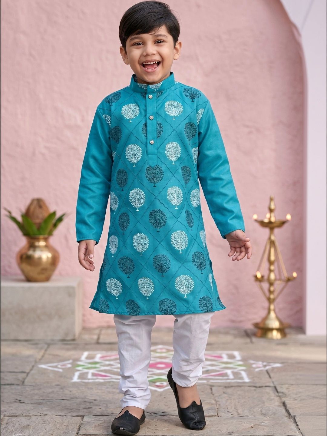 NFC CREATION Boys Ethnic Motifs Printed Regular Kurta with Pyjamas-picture-53