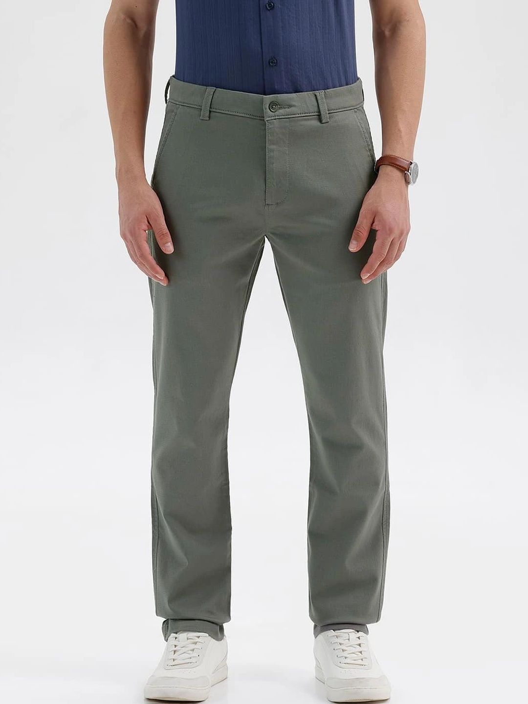 Basics Men Tapered Fit Easy Wash Trousers-picture-57