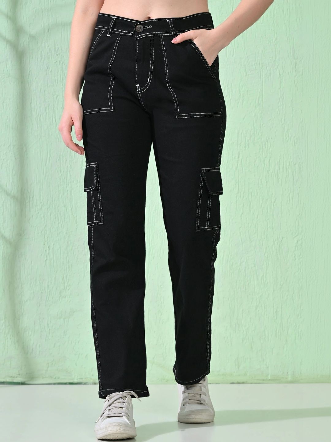 HERE&NOW Women Classic Easy Wash Cargos Trousers-picture-25