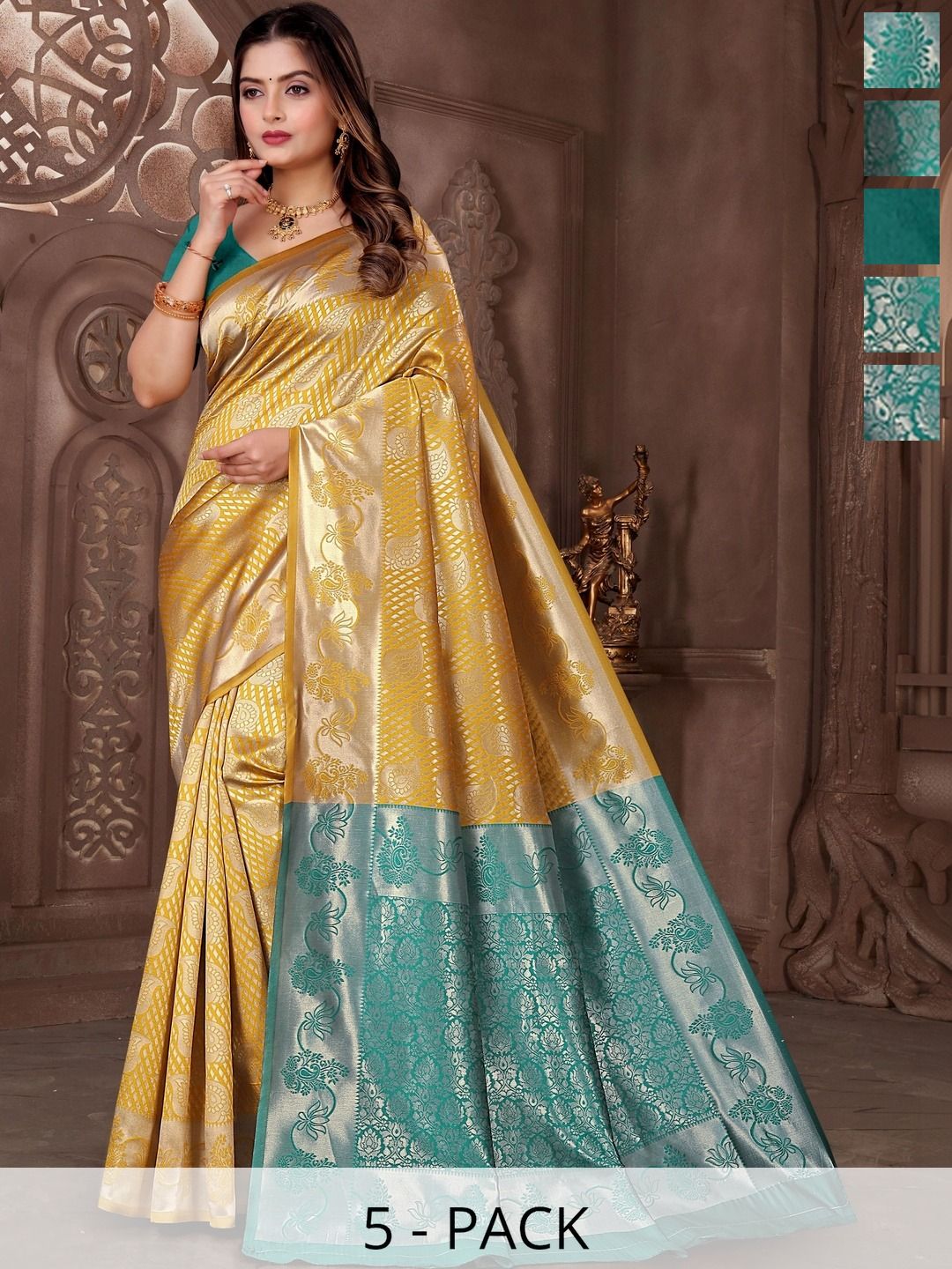 DHYEY ENTERPRISES Paisley Zari Art Silk Fusion Banarasi Saree-picture-33