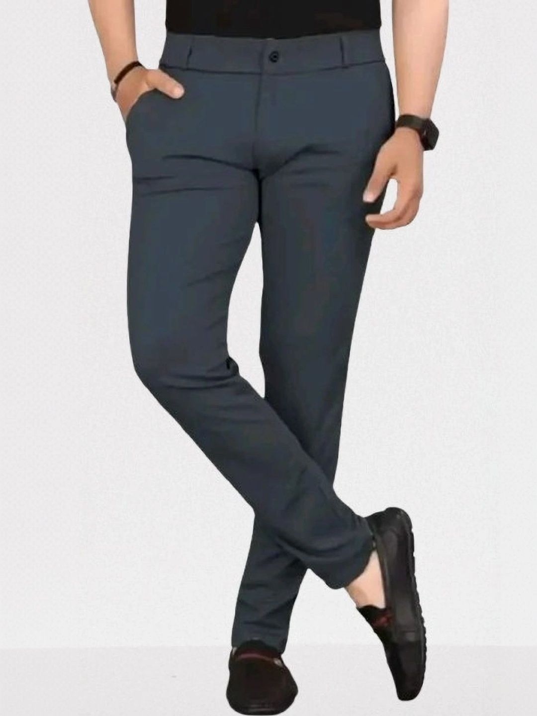 Nk staylish Men Smart Slim Fit Easy Wash Trousers-picture-47