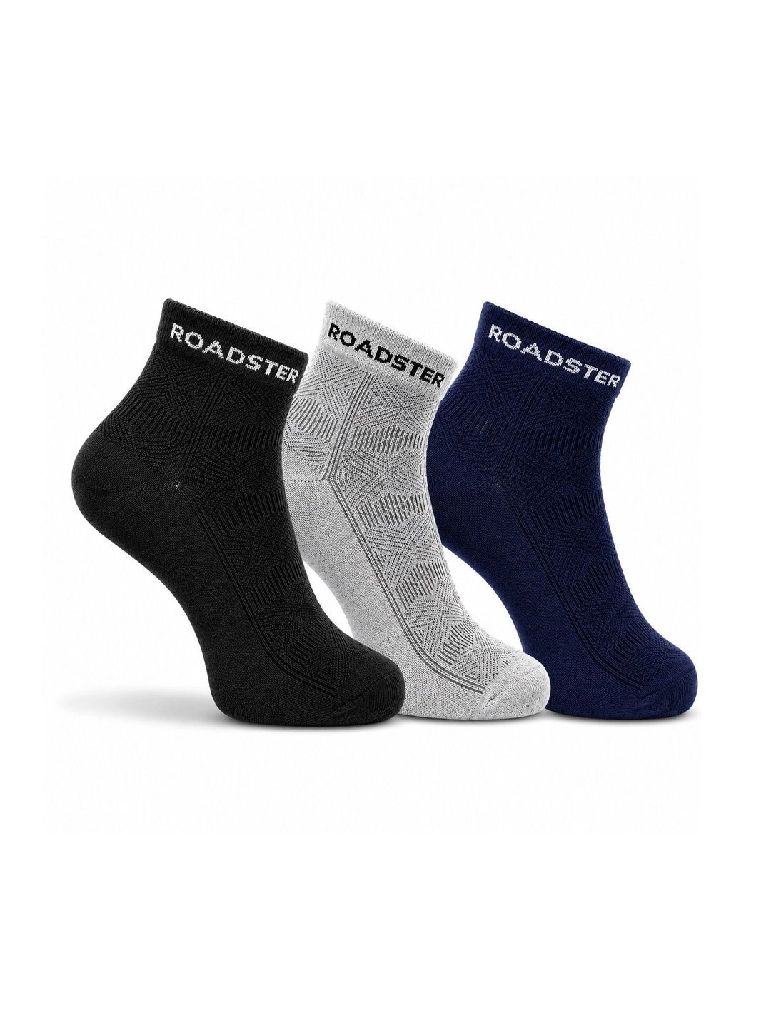 Roadster Men Pack of 3 Cotton Patterned Ankle Length Socks-picture-21