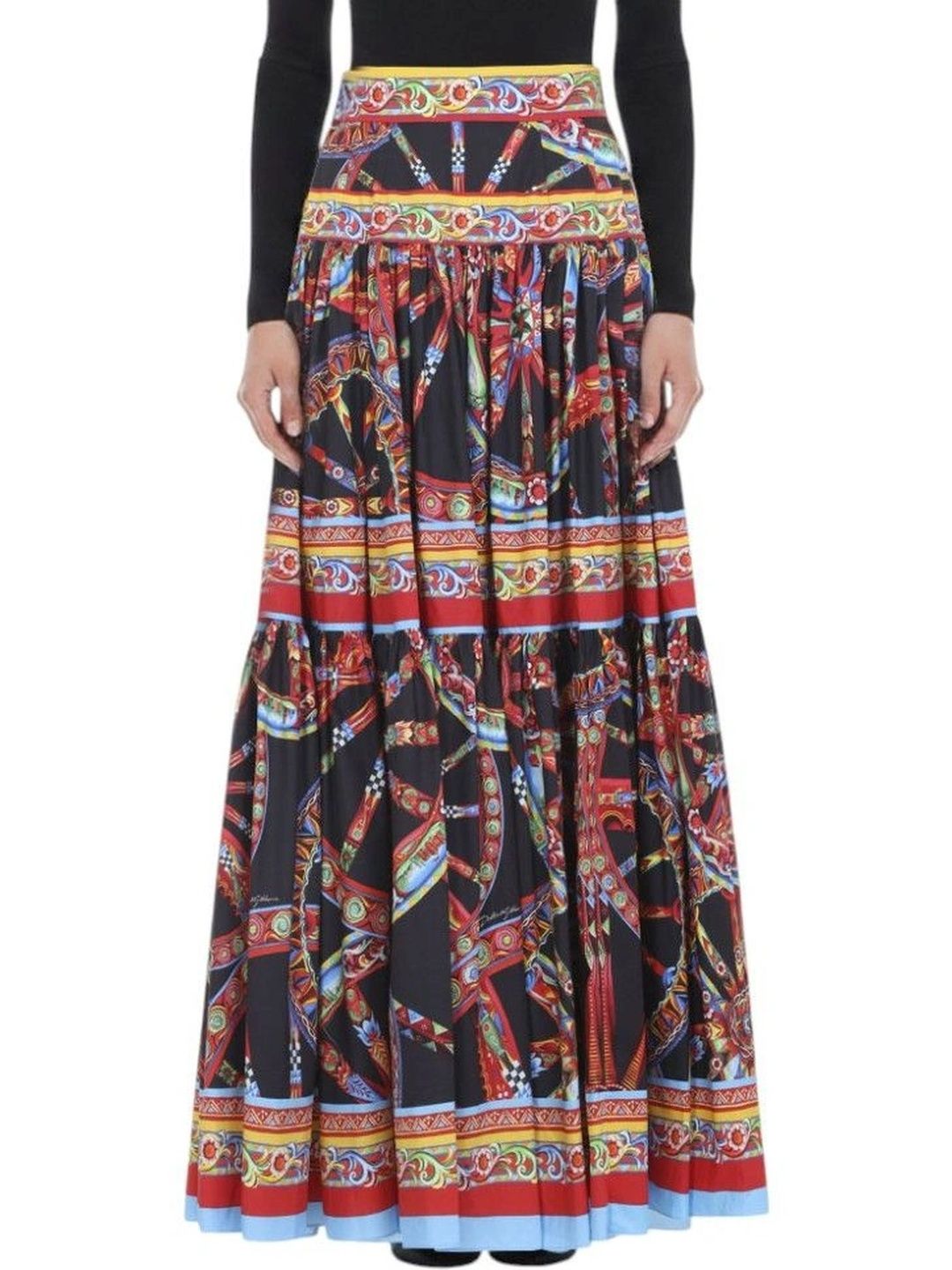 Dolce & Gabbana Women Cotton Abstract Maxi Flared Skirt-picture-12
