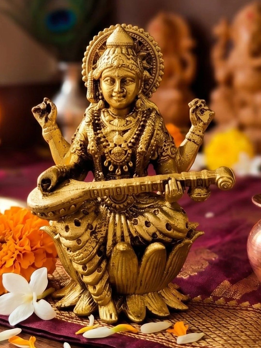 DecorGlobe Gold-Toned Religious Idol Showpiece-image-48