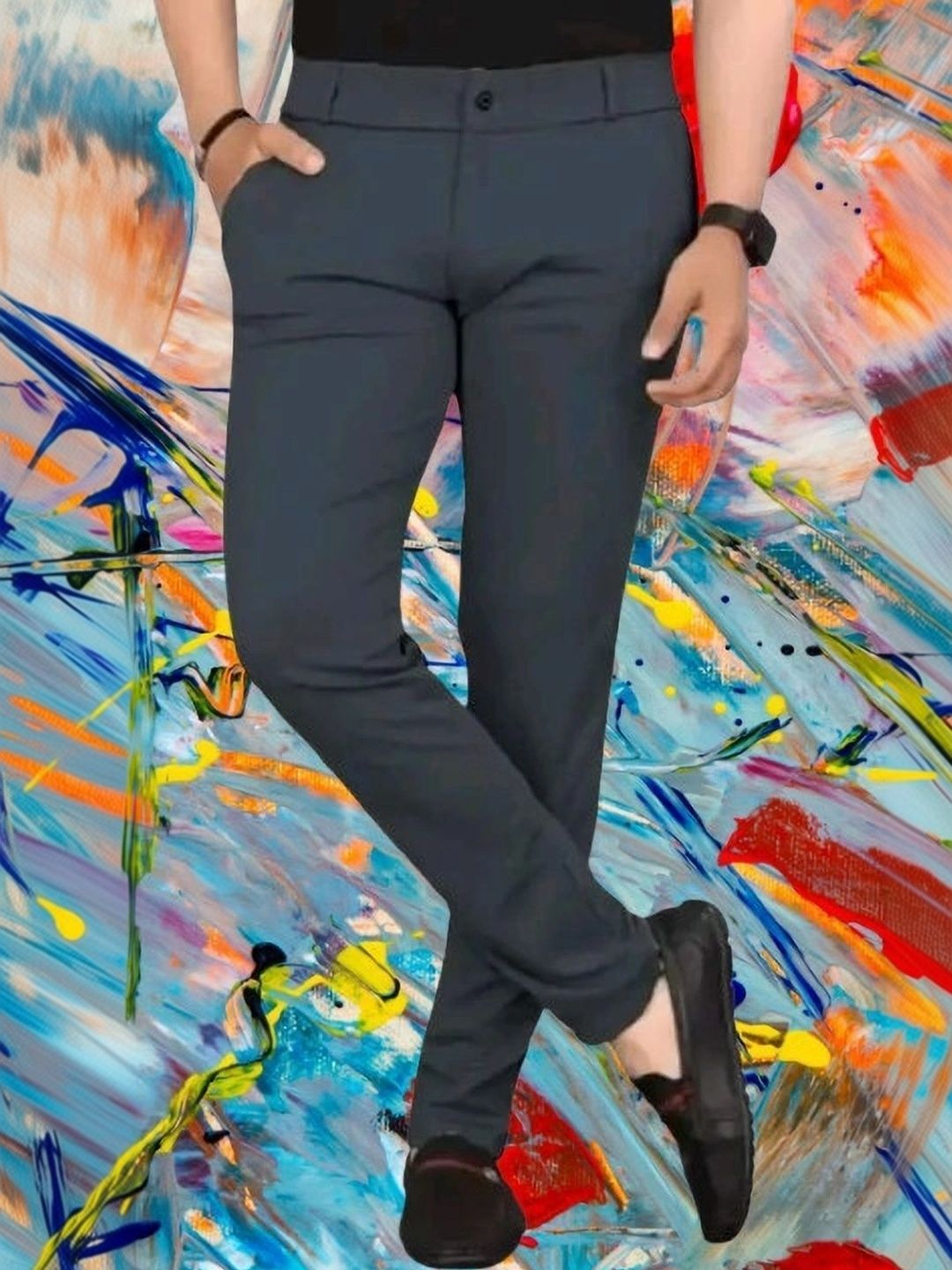 Nk staylish Men Smart Slim Fit Easy Wash Chinos Trousers-picture-21