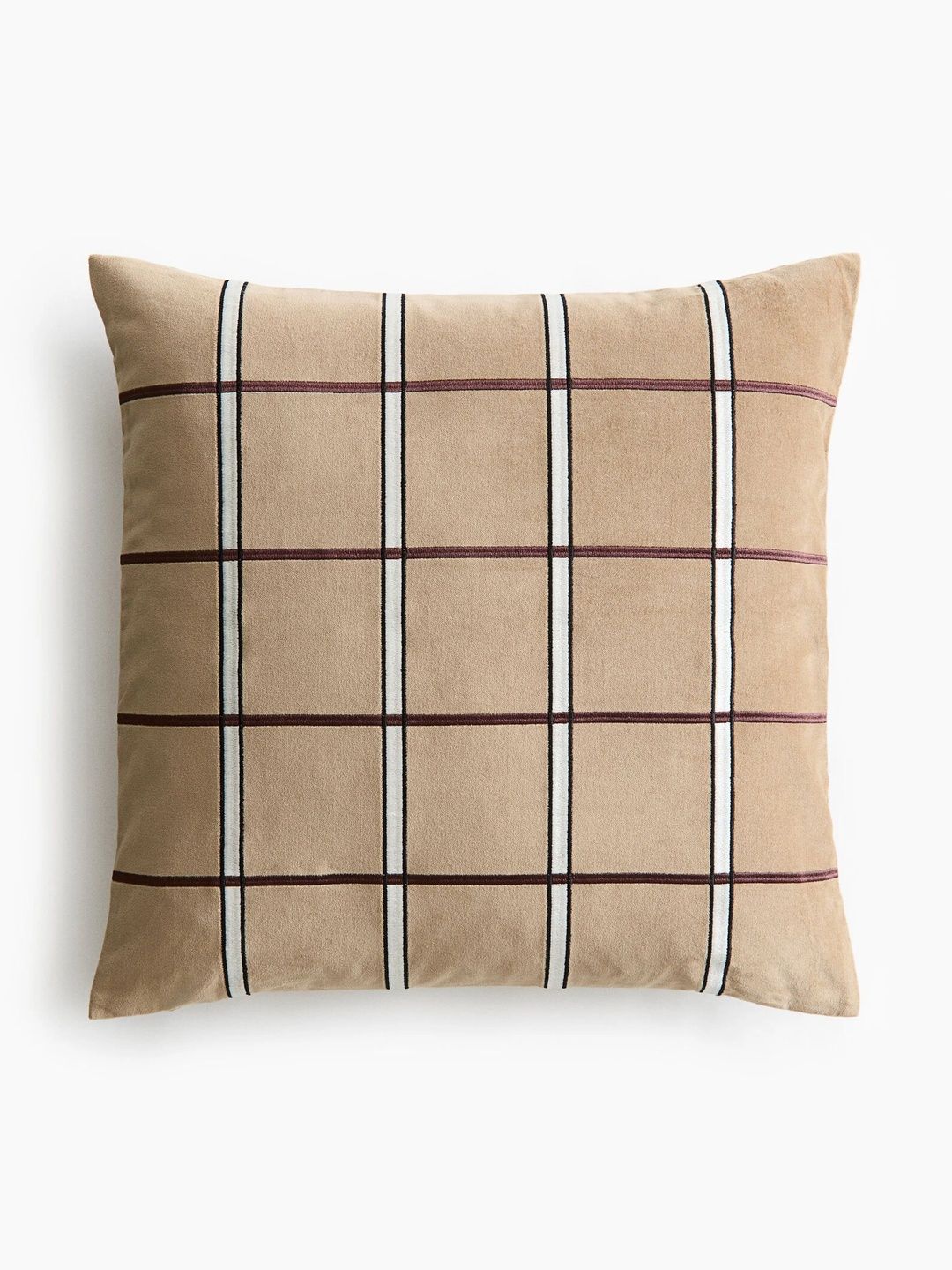 H&M Beige Checked Rectangle Cushion Covers-picture-39