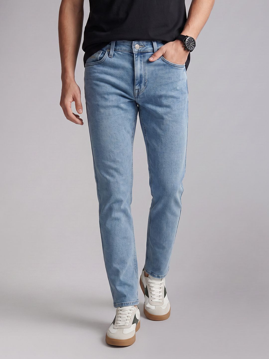 U.S. Polo Assn. Denim Co. Men Cole-Cropped Fit Light Fade Stretchable Jeans-picture-37