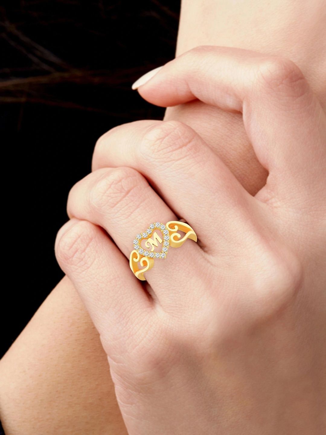 ORNEXA Women Gold-Plated Cubic Zirconia Finger Ring-picture-35