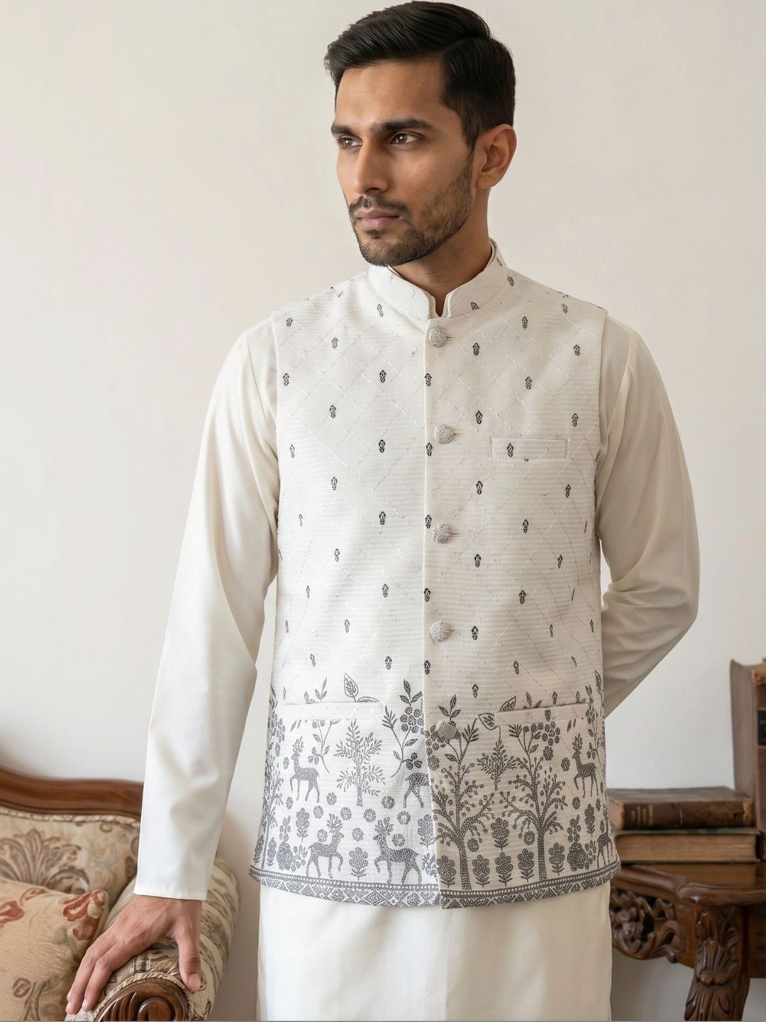 Jompers Printed Nehru Jackets-picture-22