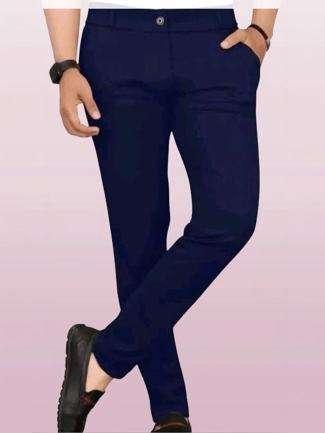 Nk staylish Men Smart Slim Fit Easy Wash Trousers-picture-37