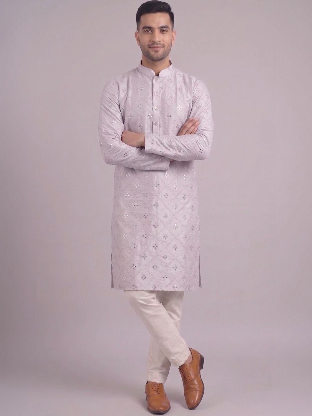 Anouk Men Ethnic Motifs Embellished Mirror Work Kurta-image-41