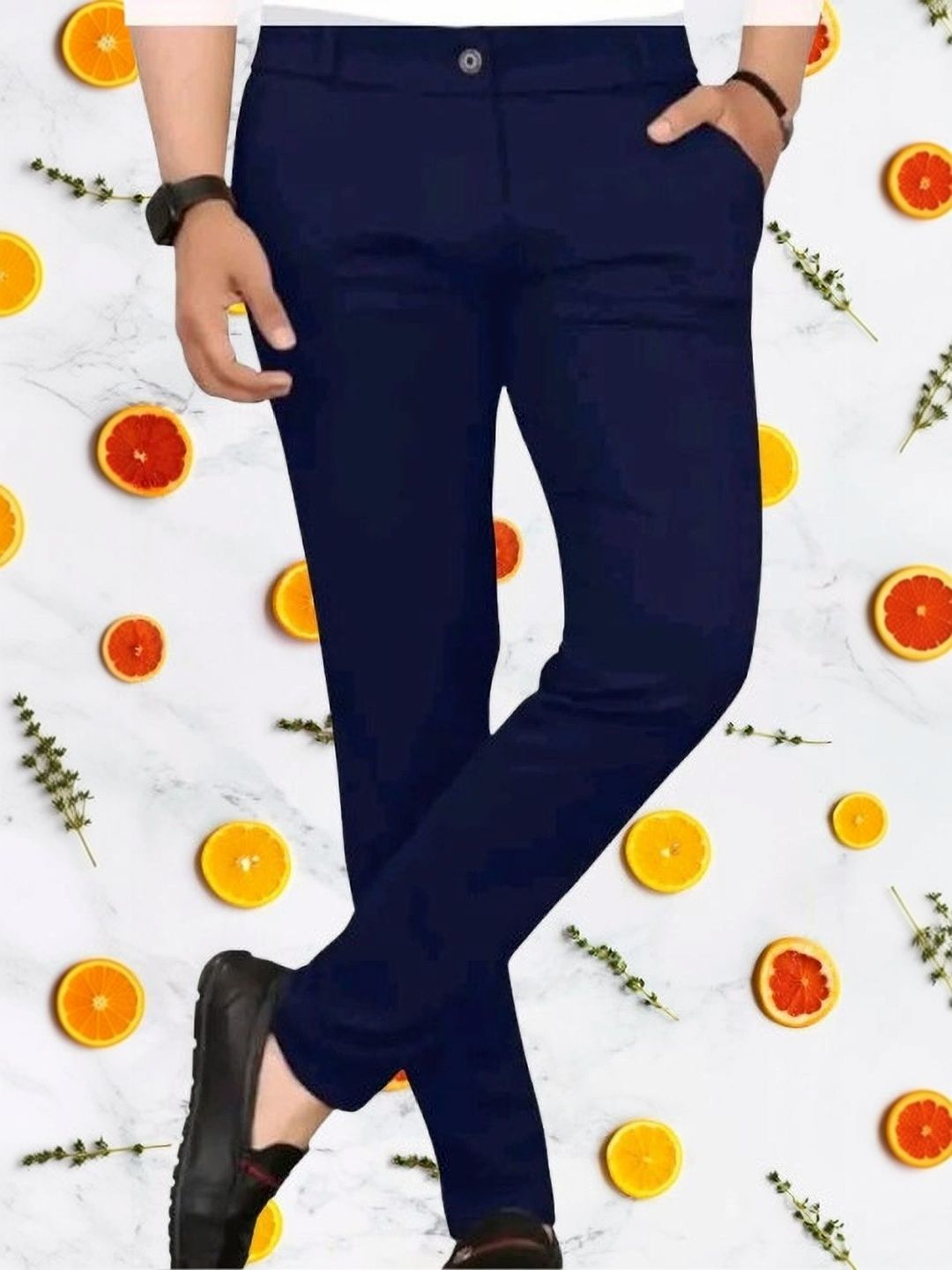 Nk staylish Men Smart Slim Fit Easy Wash Trousers-picture-47